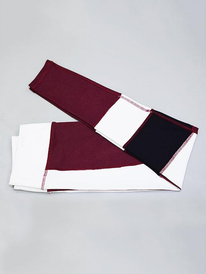 Patchwork Wide Waistband Yoga Leggings