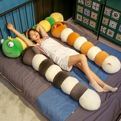 80 /100/120/150 cm cartoon caterpillar long throw pillow children's gift lovely doll Girl Birthday Gift creative Christmas gif