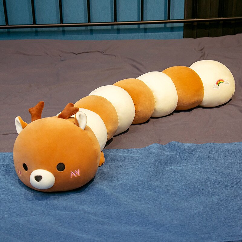80 /100/120/150 cm cartoon caterpillar long throw pillow children's gift lovely doll Girl Birthday Gift creative Christmas gif