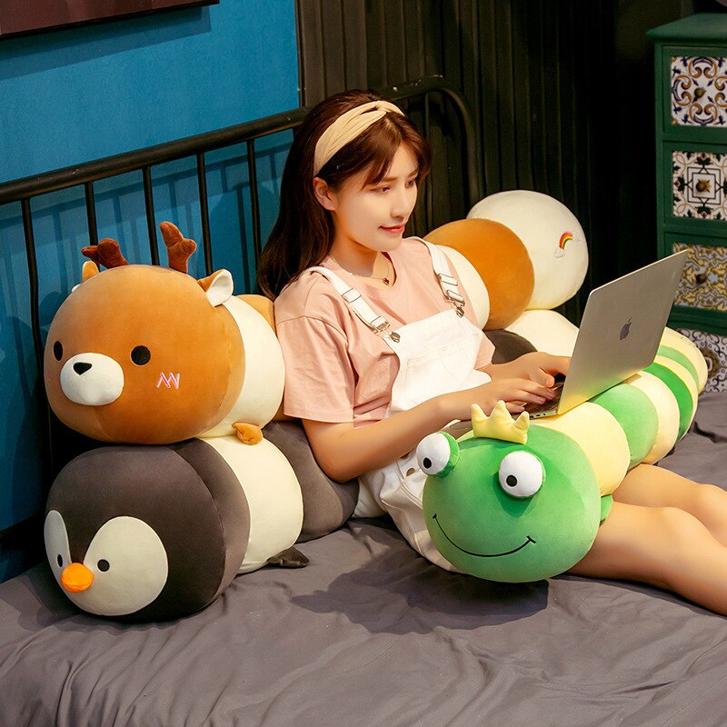 80 /100/120/150 cm cartoon caterpillar long throw pillow children's gift lovely doll Girl Birthday Gift creative Christmas gif