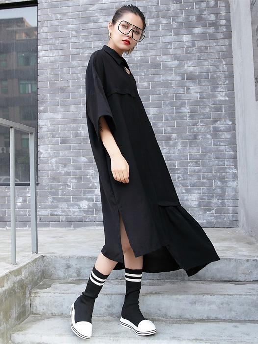 Cropped Solid Hollow Split-joint Midi Dresses