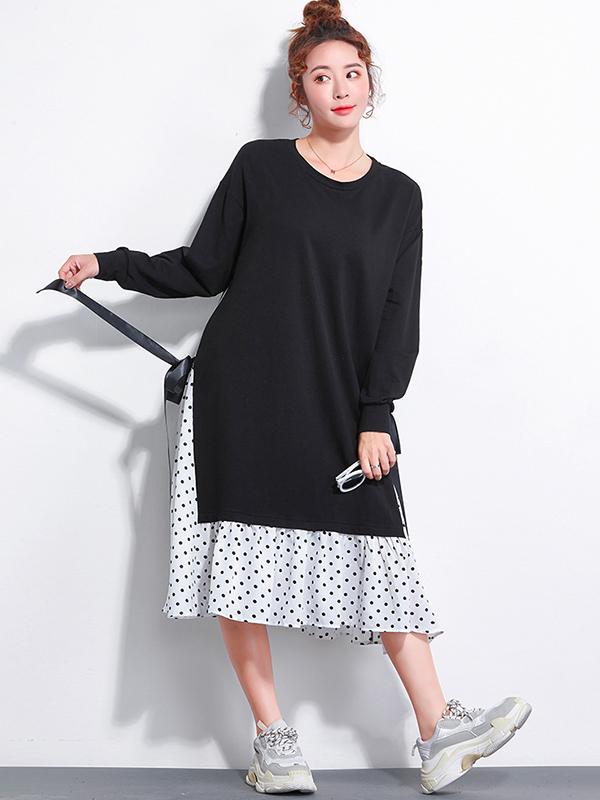 False-two Plus Size Loose Sweet Midi Dresses