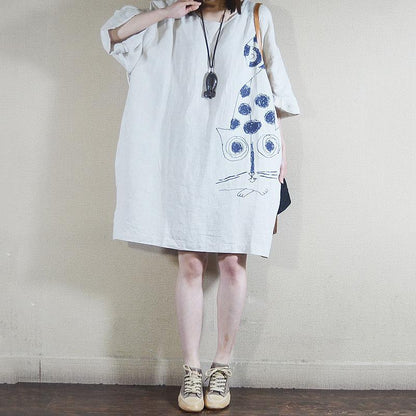 Animal Pattern Casual Loose Summer Dress