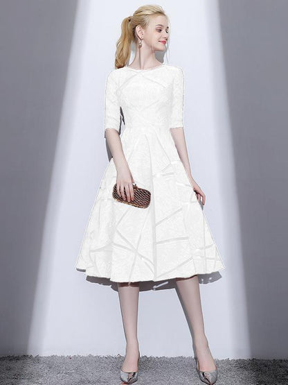 Elegant Waisted Midi Evening Dress