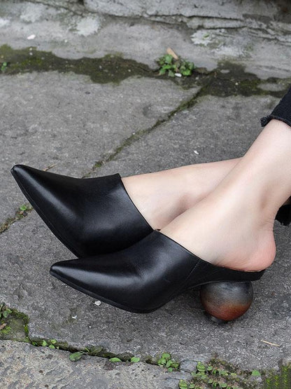 Pointed Special Heel Mules&Slides