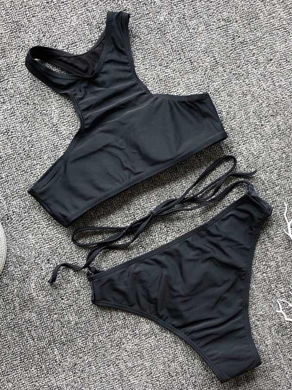 Sexy Leopard Print Bandge Bikinis Swimsuit