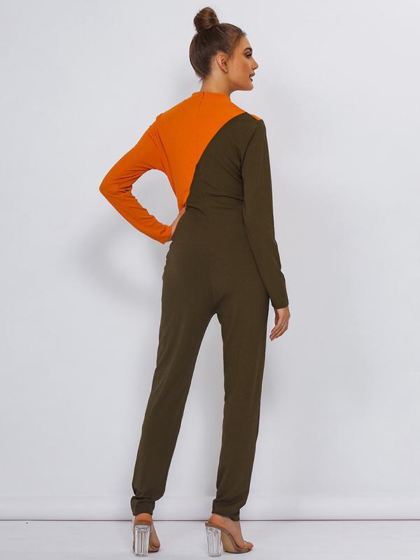 Fashion Color-Block Yoga Jumpsuits