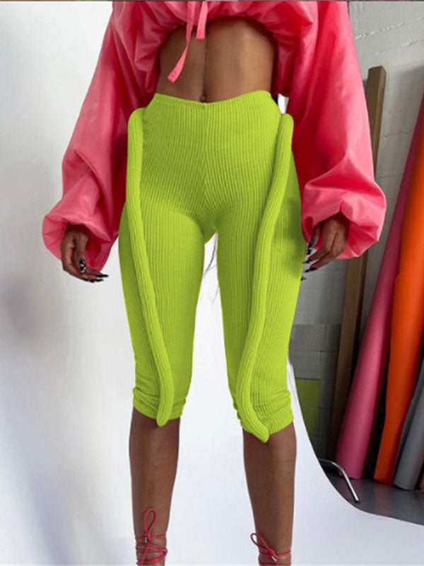 Fluorescent High-Waist Seven-Point Leggings