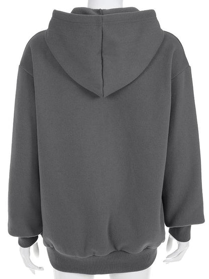 Loose Hooded Printed Sweatshirts