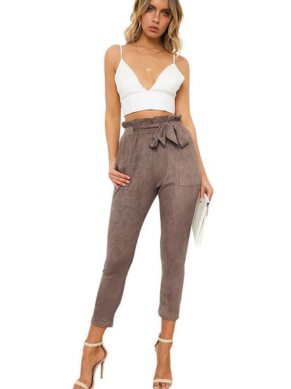 Fashion 3 Color Elastic Waist Casual Pants Bottoms