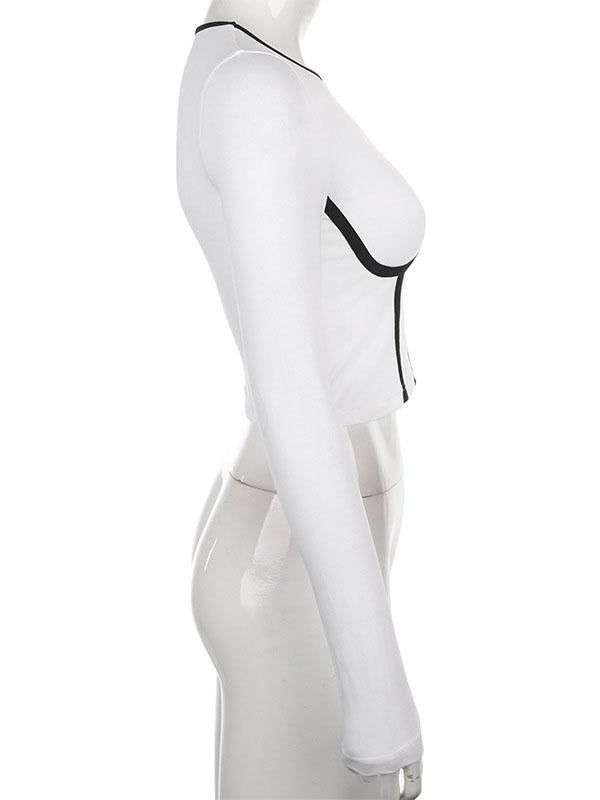 Simple Split-Joint Bodycon T-Shirt