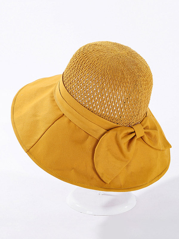 Casual Split-Joint Knitting Bow-Embellished Fisherman Hat