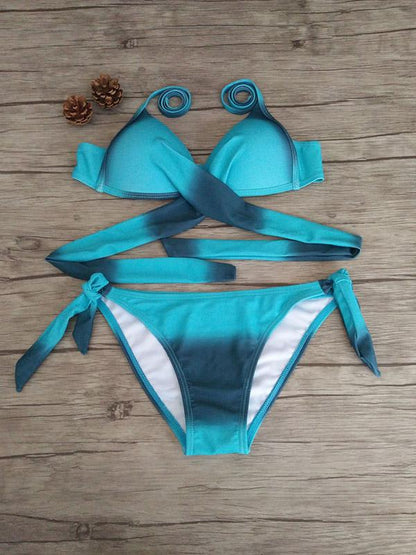 Plus Size Candy Color Bikinis Swimwear