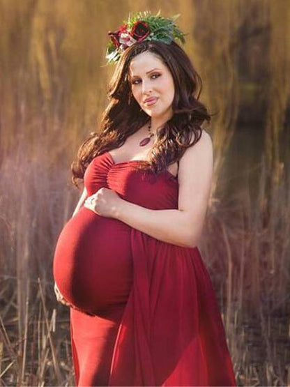 Maternity Strapless Maxi Dress