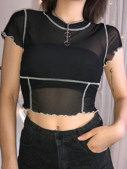See-through Falbala Tees