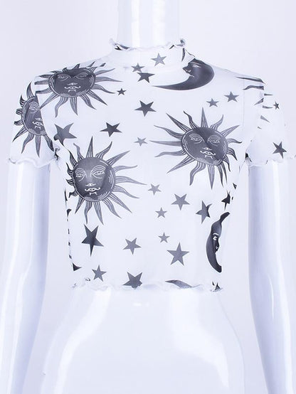 Graphic Crop Short Sleeve Tees