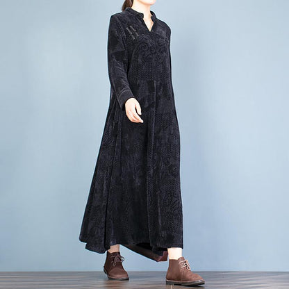 Buykud Elegant Comfortable Solid Color Warm Dress