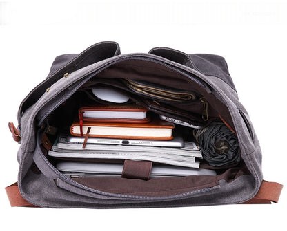 multi-purpose canvas computer bag travel backpack usb interface Retro backpack
