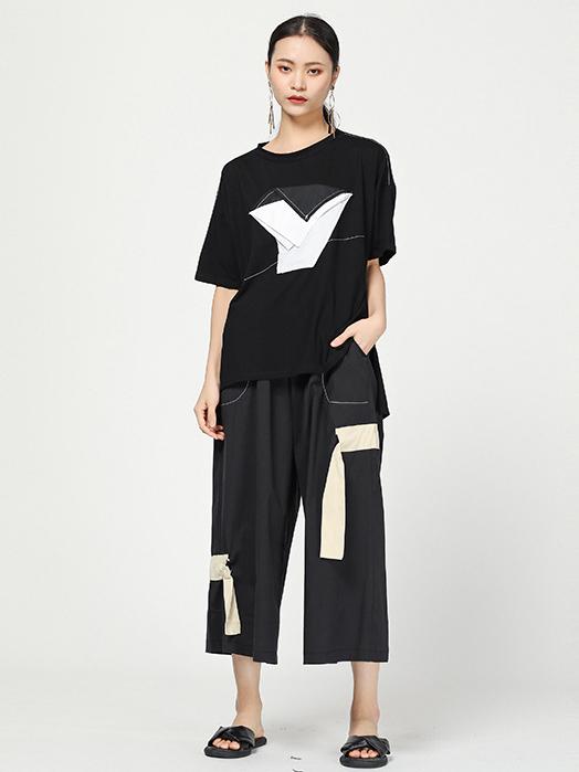 C Yards Original Split-joint Lace-up Pants