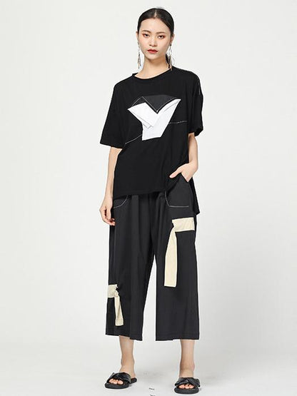 C Yards Original Split-joint Lace-up Pants