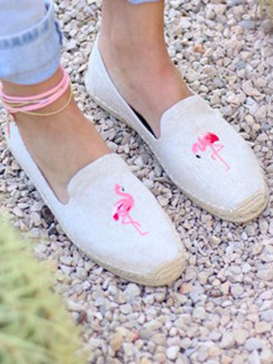 Embroidered Canvas Fisherman Flats