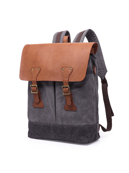 multi-purpose canvas computer bag travel backpack usb interface Retro backpack