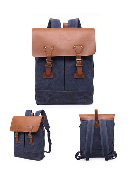 multi-purpose canvas computer bag travel backpack usb interface Retro backpack