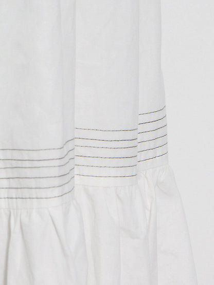 Original Lapel Split-Joint Buttoned Bishop Sleeve Maxi Dress