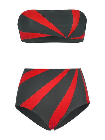 Contrast High Waisted Bikini Set
