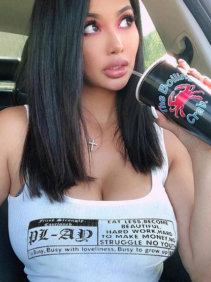 Sexy Letter Printed Sports Tank