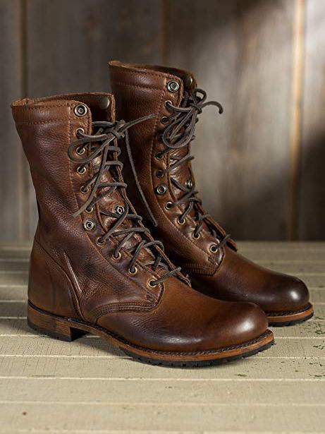 Fashion Ankle Martin Low-heel Boots Shoes