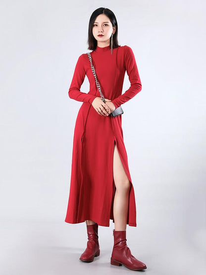 Split-side Cropped Long Dress