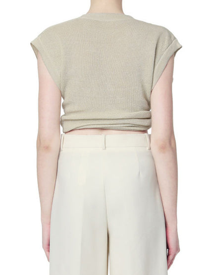 Urban Solid Color Sleeveless V-Neck Vest Tops
