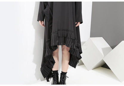 Loose Cropped Ruffles Long Dress