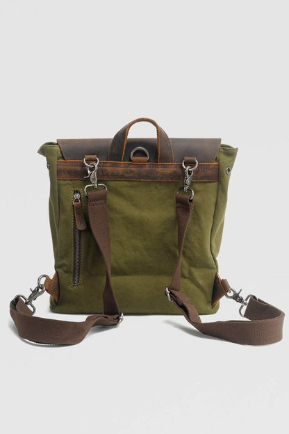 Retro Backpack Leather Portable canvas bag