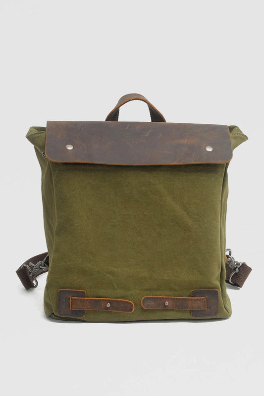 Retro Backpack Leather Portable canvas bag
