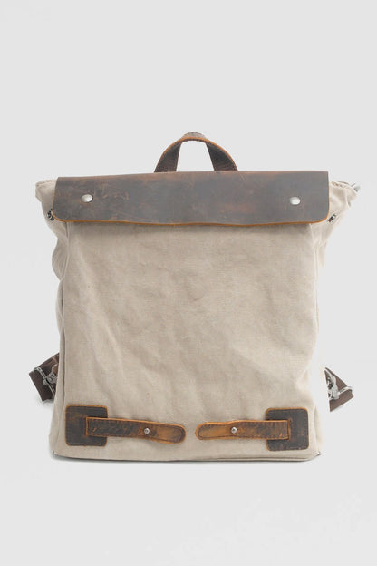 Retro Backpack Leather Portable canvas bag