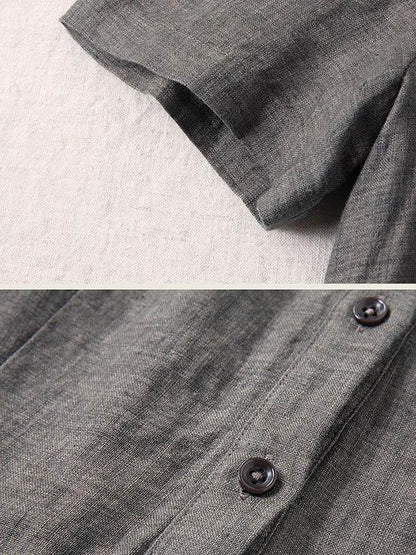 Elegant Linen Slim Long Dress