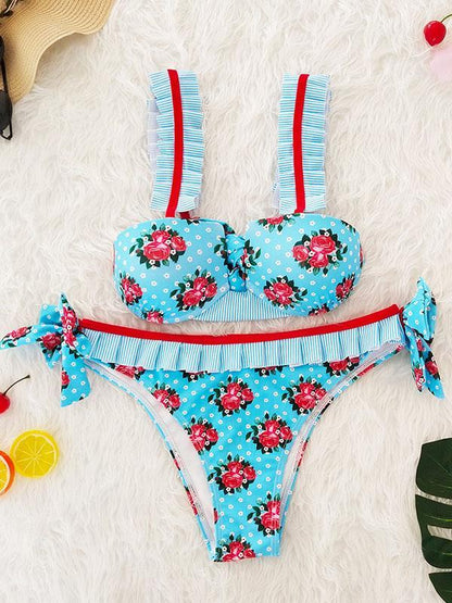 Printed Lace Bikinis Swimwear