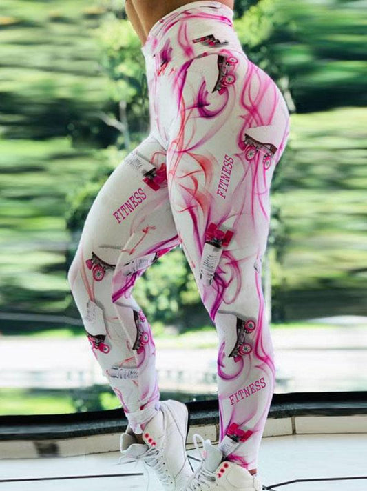Skate Printed Skinny Leg Yoga Legging