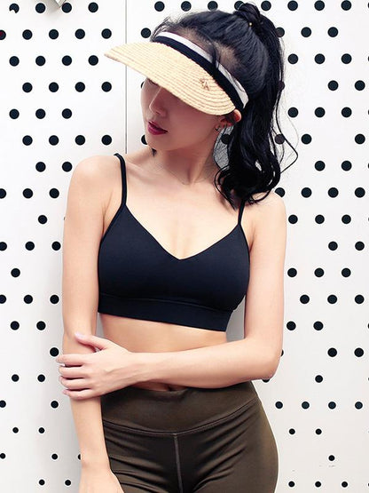 Fashion Solid Padded Sports Bra