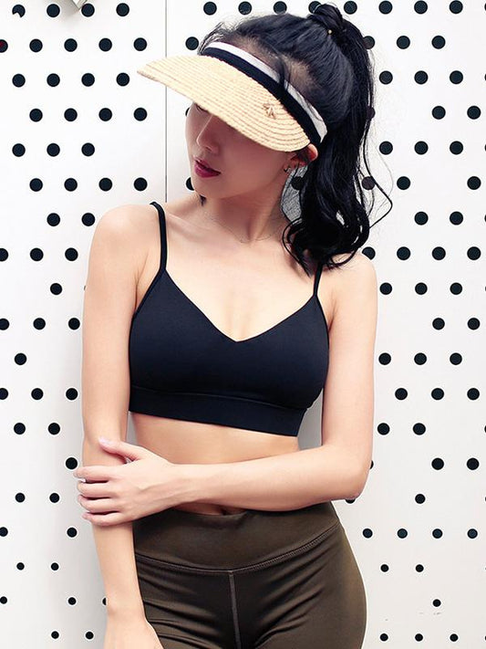 Fashion Solid Padded Sports Bra