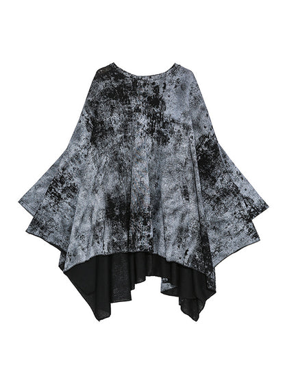 Original Cool Street Loose Irregularity Printed Round-Neck T-Shirts Tops