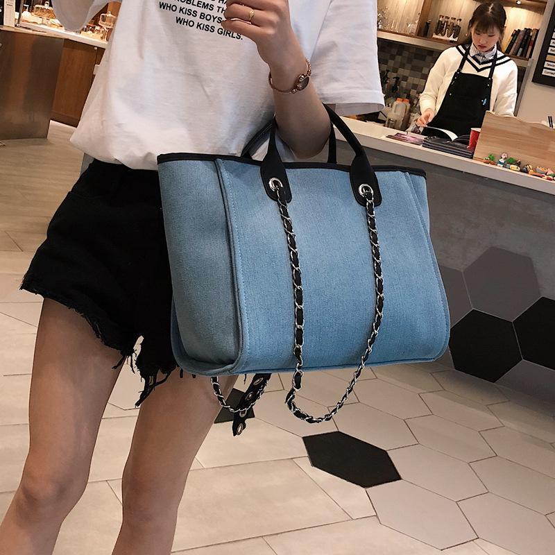 Fashion Canvas Shoulder Bag Women Chain Bag