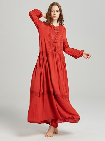 National Bohemia Long Sleeves Maxi Dress