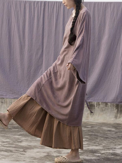 Ramie Cotton Elastic Loose Wide-leg Pants