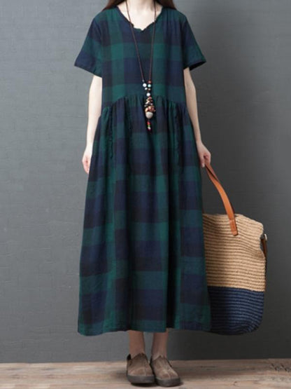 Oversize Plaid Fashion Dress