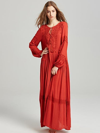 National Bohemia Long Sleeves Maxi Dress