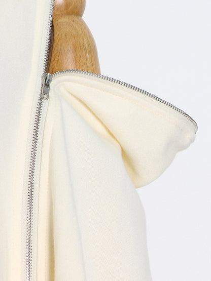 Fashion Solid Color Split-Joint Cold Shoulder Hoodies Top