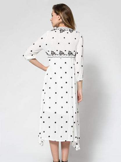 Bohemia Half Sleeve V Neck Beach Maxi Dress